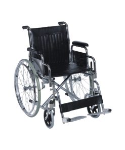 Silla de ruedas plegable de acero cromado
